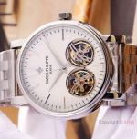 Fake Patek Philippe Geneve Complications Watches SS White Dial